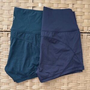 BORN PRIMITIVE Women's Navy & Teal Workout Shorts set large